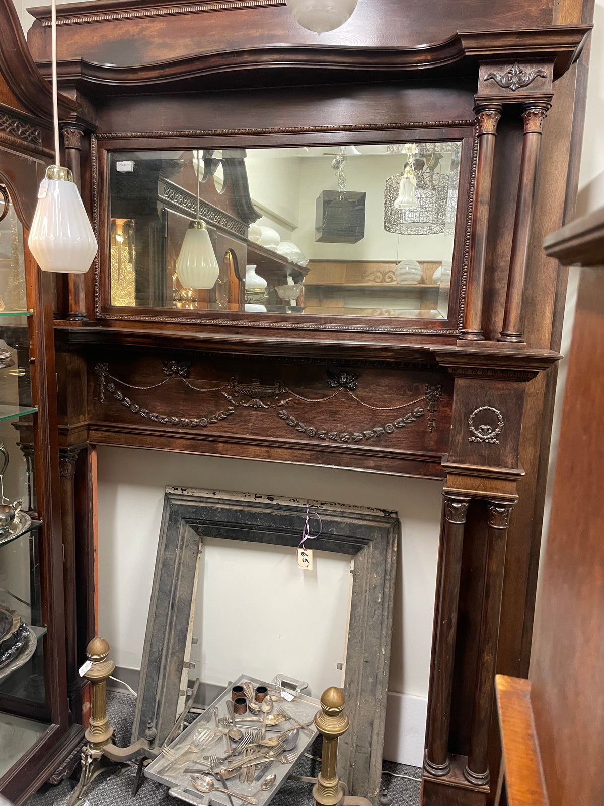 Cherry fireplace mantle