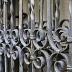 wrought iron, metal art, metal, metal fence, artful, ornament, shape, iron, iron fence, railing, metal railing, blacksmiths, curlicue, grid, iron gate, metal gate